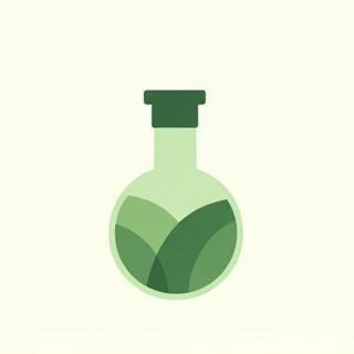 オリジナルコスメ受託製造のアイコン、フラスコと植物のイラスト